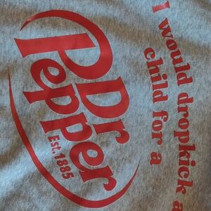 Dr Pepper Gray and Red Graphic T-Shirt